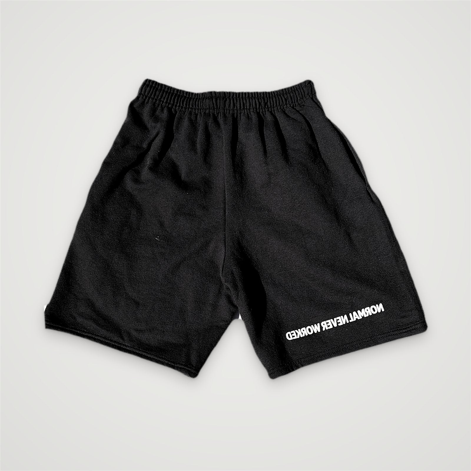 Black shorts, back
